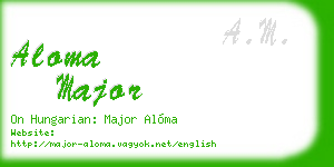 aloma major business card